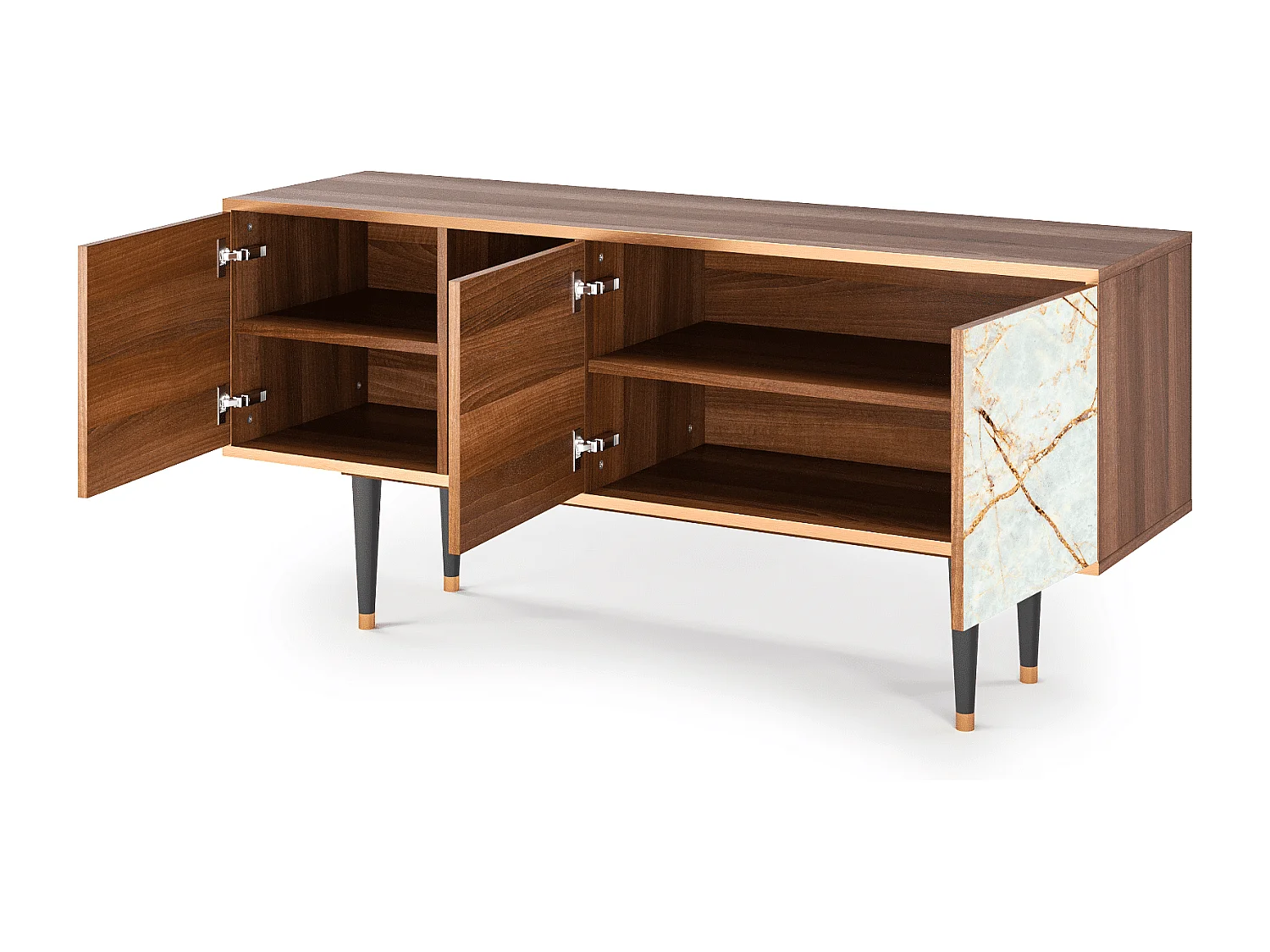 TV-meubel - 150х69х41 cm - T5 - Zandy Marble, Walnoot