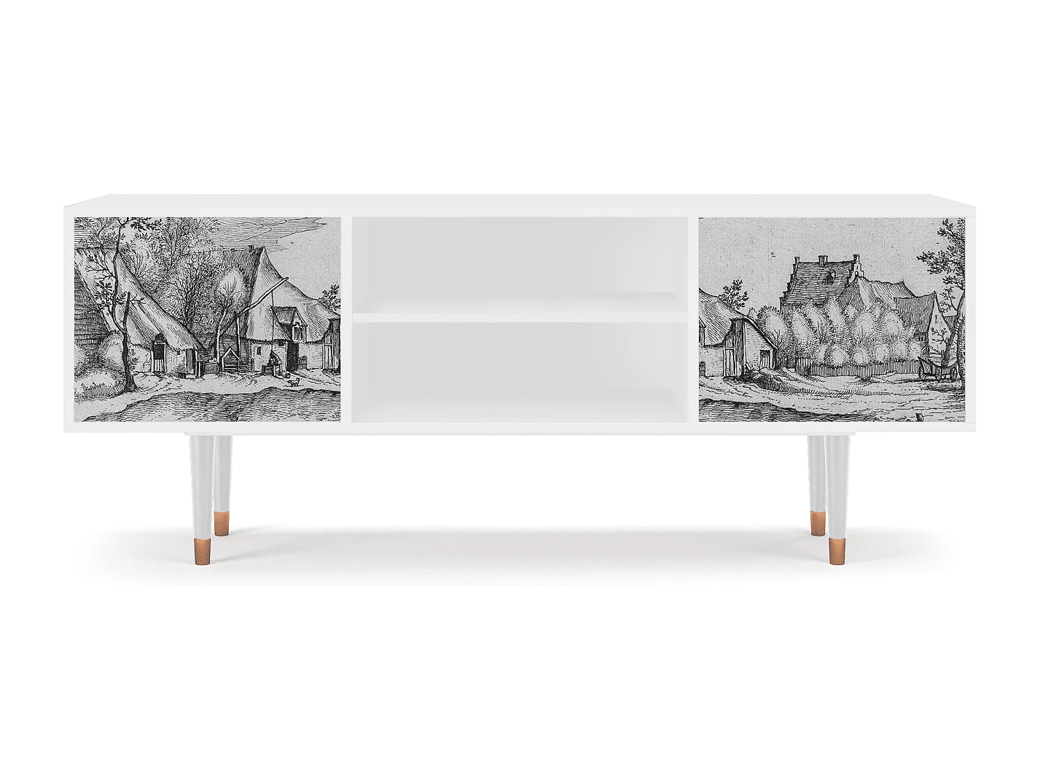 TV-meubel - 170х69х48 cm - T2 - Farms in a Village, Wit