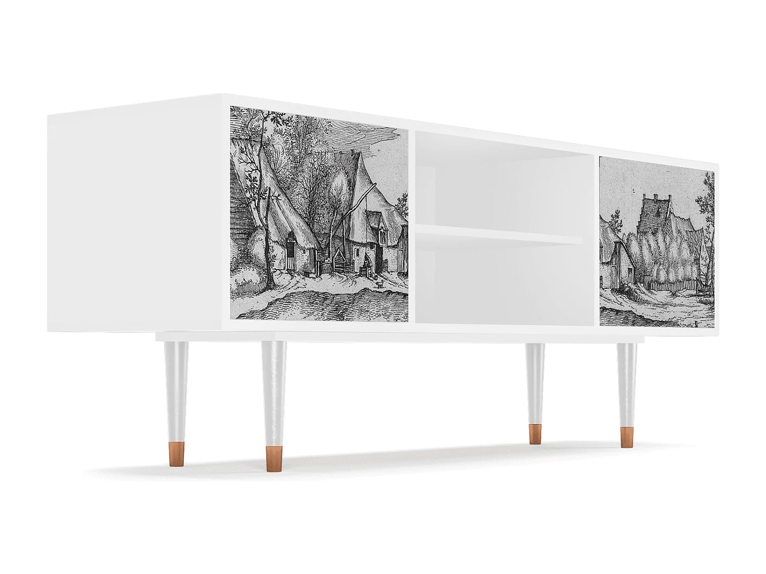 TV-meubel - 170х69х48 cm - T2 - Farms in a Village, Wit