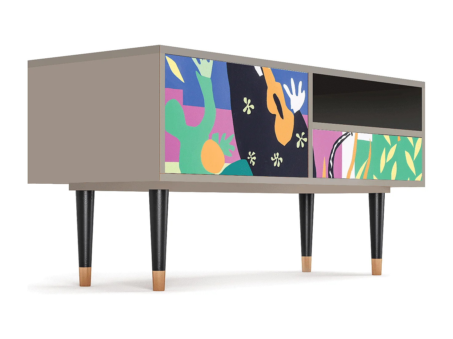 Szafka RTV - 115х59х48 cm - T3 - La Tristesse du Roi, Piaskowy