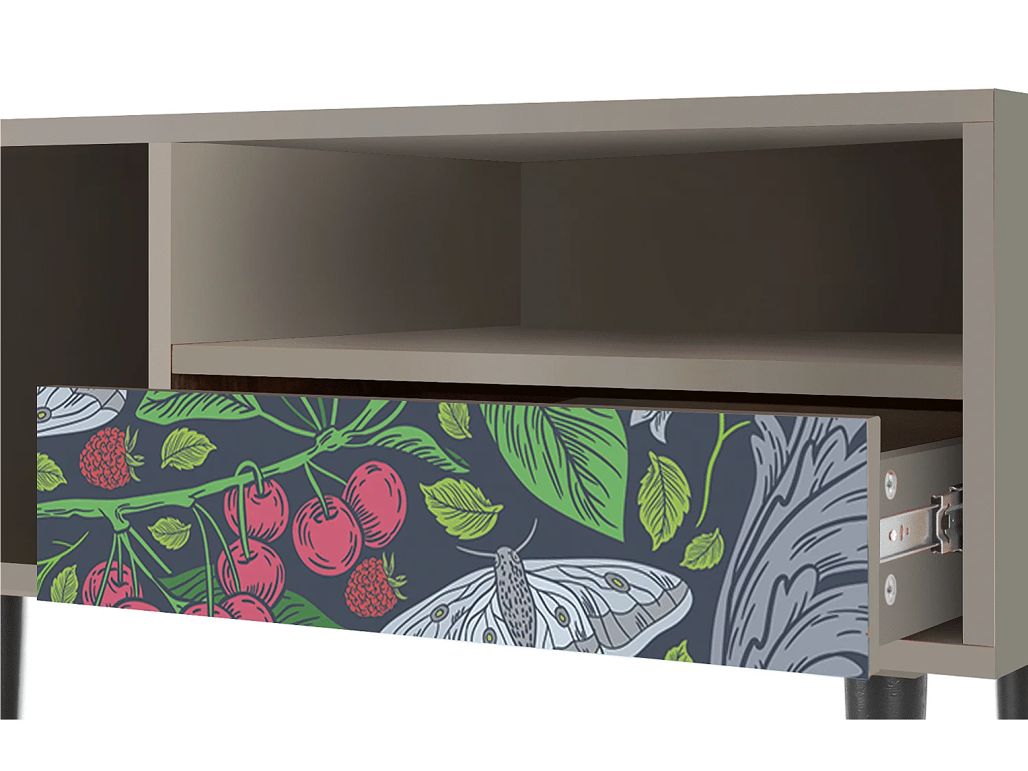 Szafka RTV - 115х59х48 cm - T3 - Summer Berries, Piaskowy