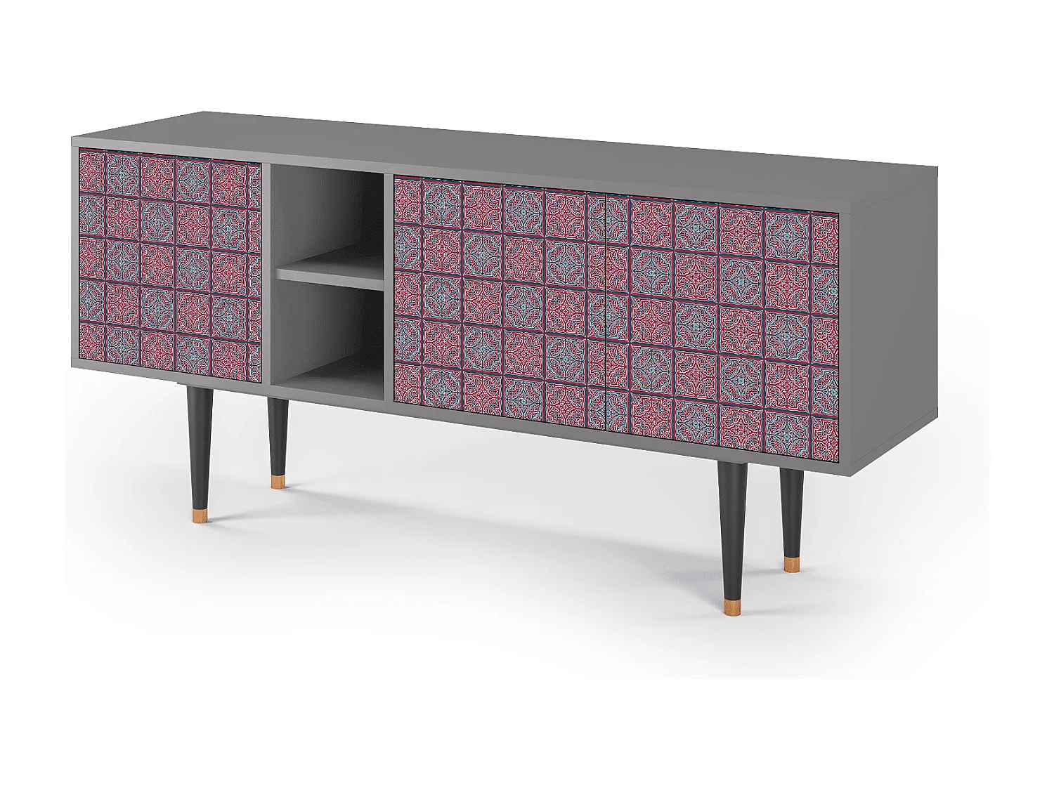 Szafka RTV - 150х69х41 cm - T5 - Riviera Mosaic, Szary