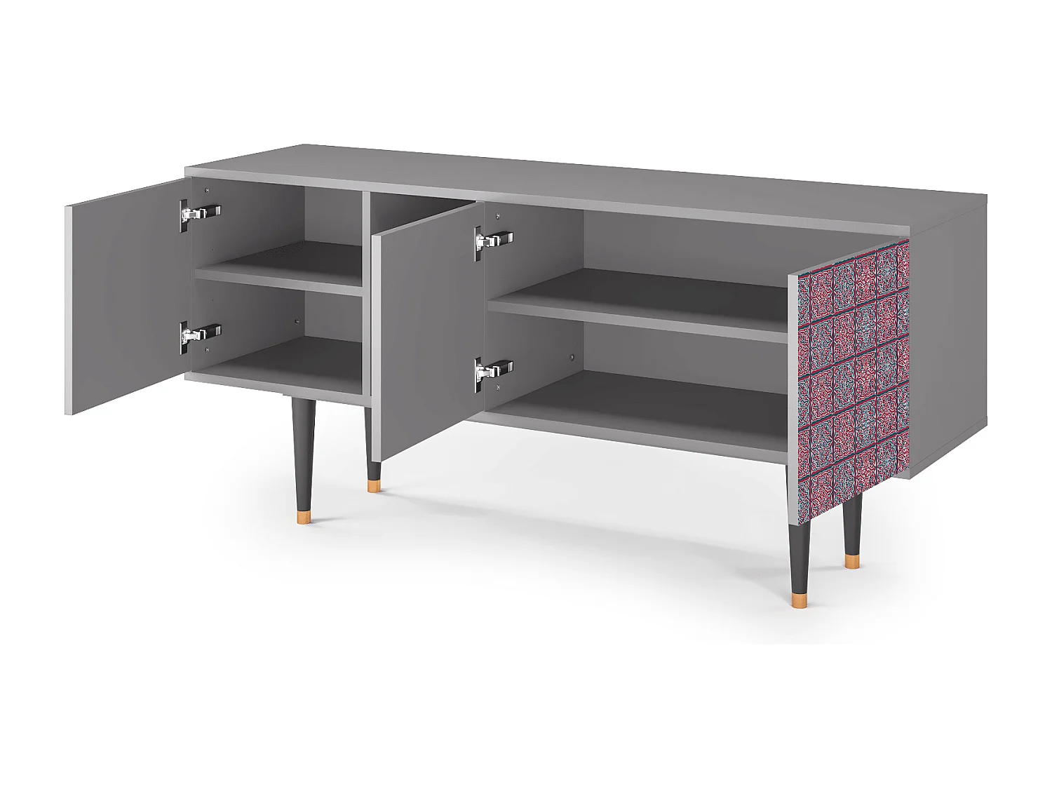 Szafka RTV - 150х69х41 cm - T5 - Riviera Mosaic, Szary