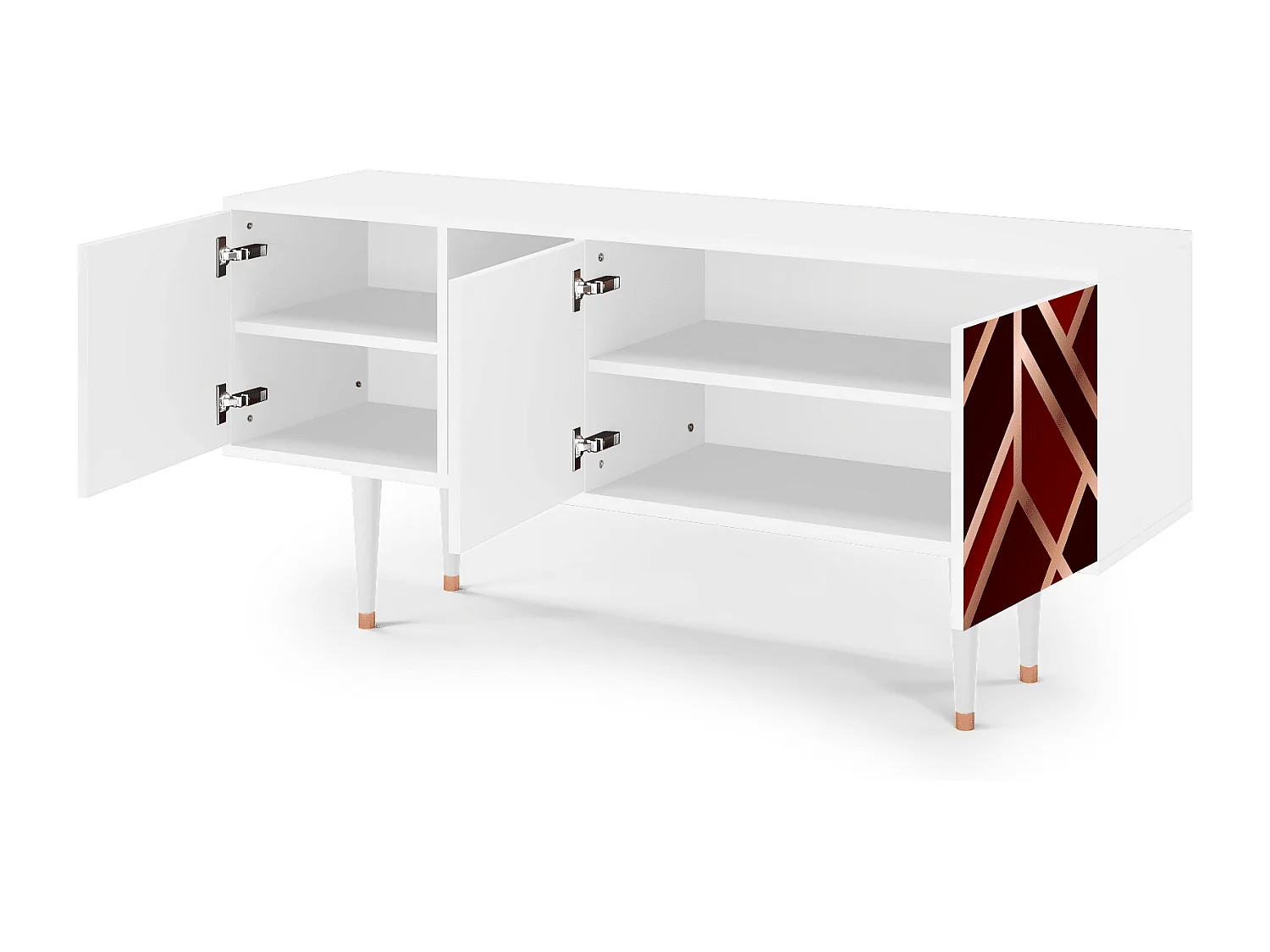 TV-meubel - 150х69х41 cm - T5 - Velvet 1920's, Wit