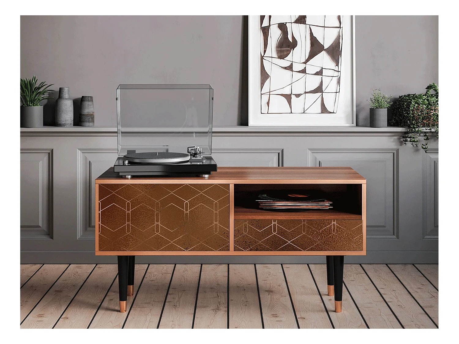 Mobile TV - 115х59х48 cm - T3 - Chocolate Bar, Noce