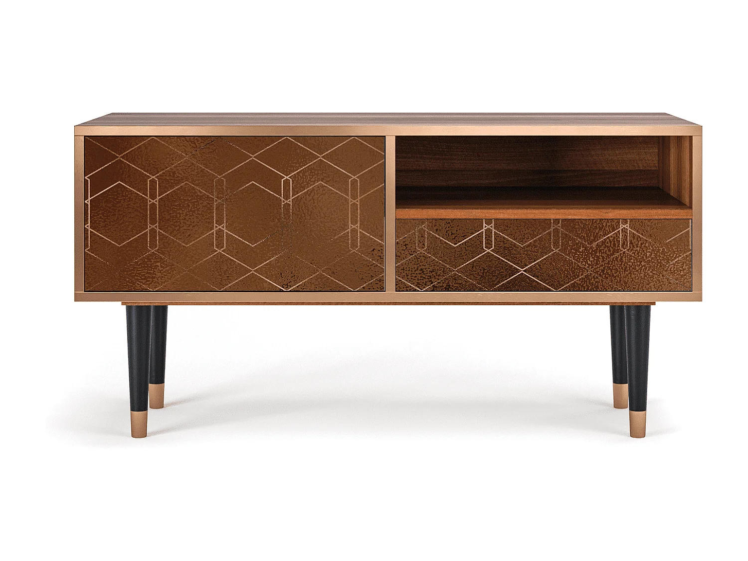 Meuble TV - 115х59х48 cm - T3 - Chocolate Bar, Noyer