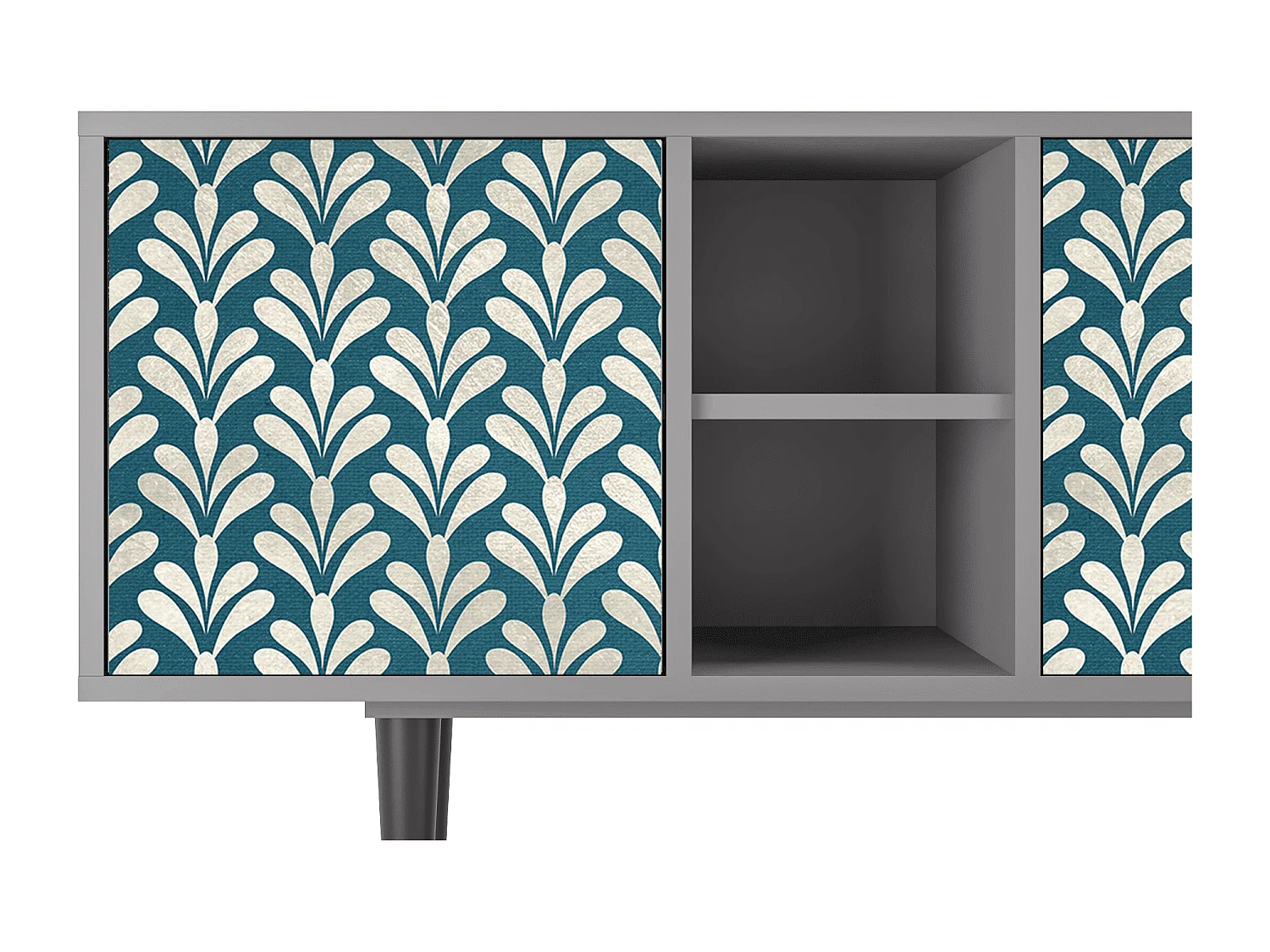 Meuble TV - 150х69х41 cm - T5 - Milky Tears, Gris