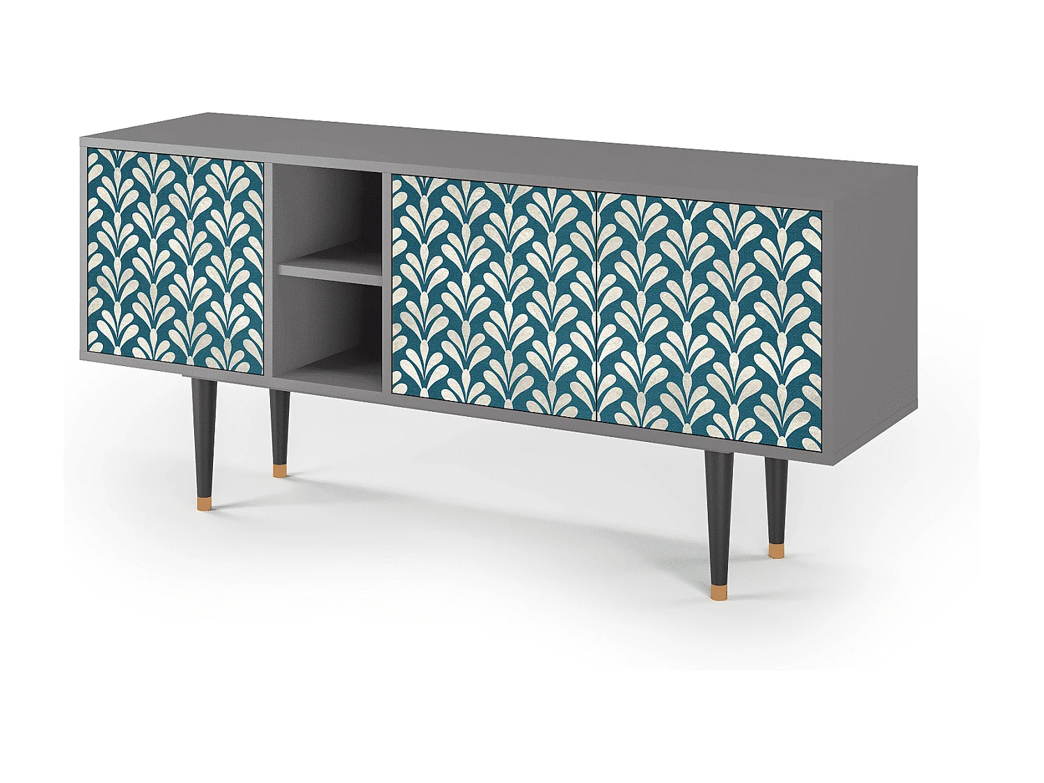 Mueble de TV - 150х69х41 cm - T5 - Milky Tears, Cinza