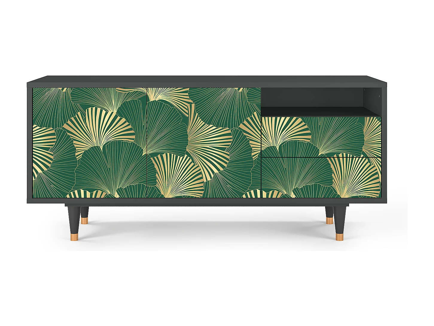 TV-meubel - 125х56х41 cm - T7 - Gold Ginkgo, Antraciet