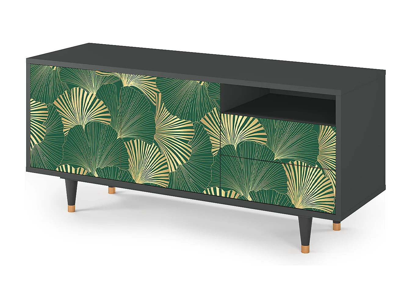 TV-meubel - 125х56х41 cm - T7 - Gold Ginkgo, Antraciet