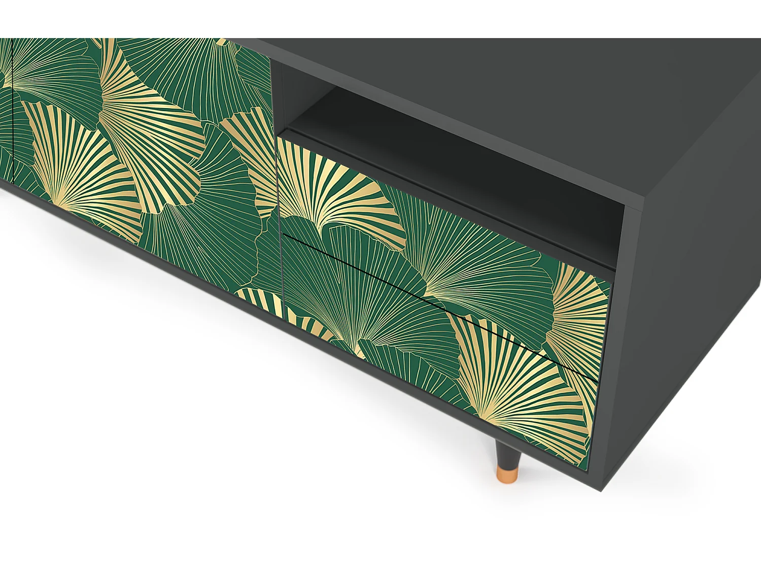 TV-meubel - 125х56х41 cm - T7 - Gold Ginkgo, Antraciet