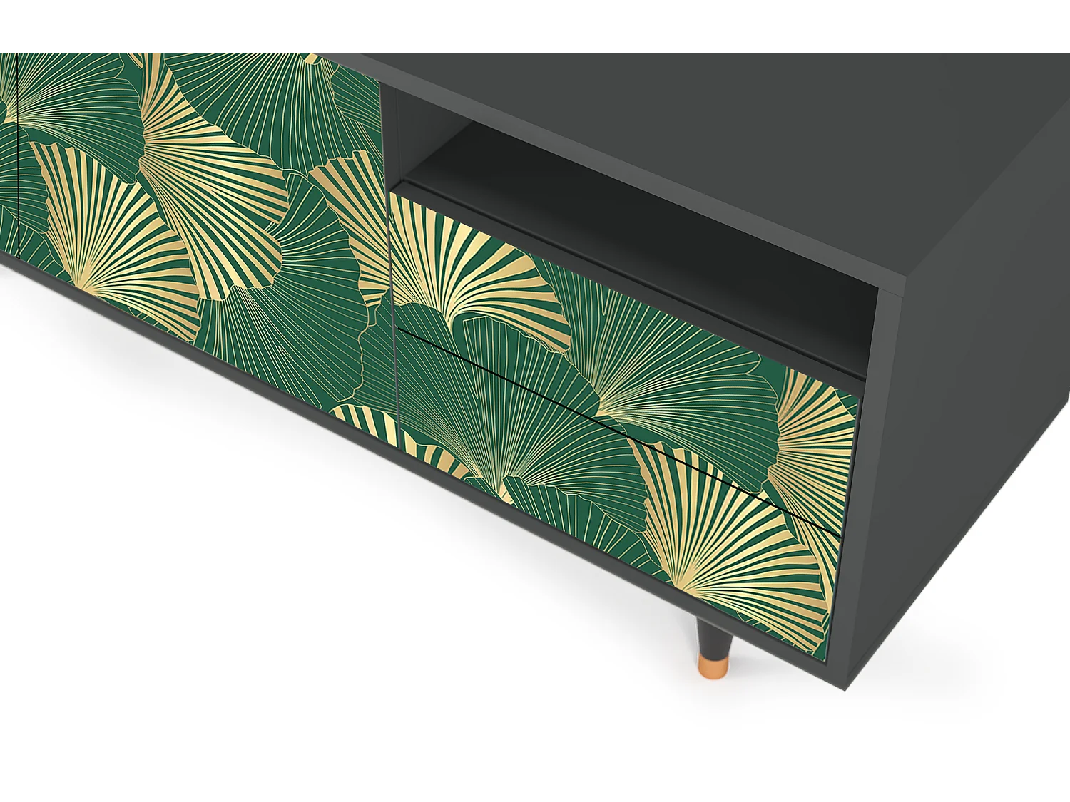 Meuble TV - 125х56х41 cm - T7 - Gold Ginkgo, Anthracite