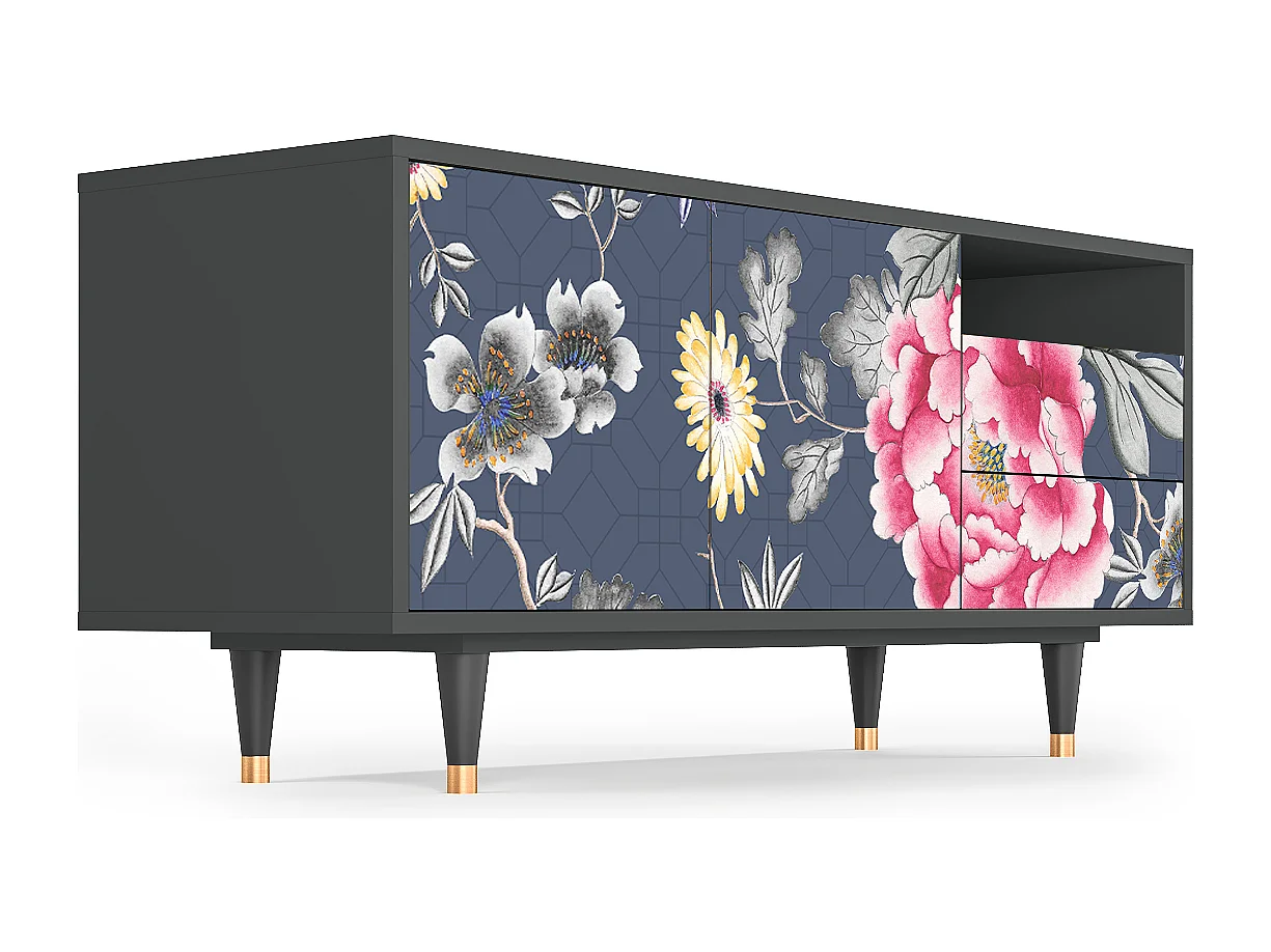 TV-Möbel - 125х56х41 cm - T7 - Dark Flower Bed, Anthrazit