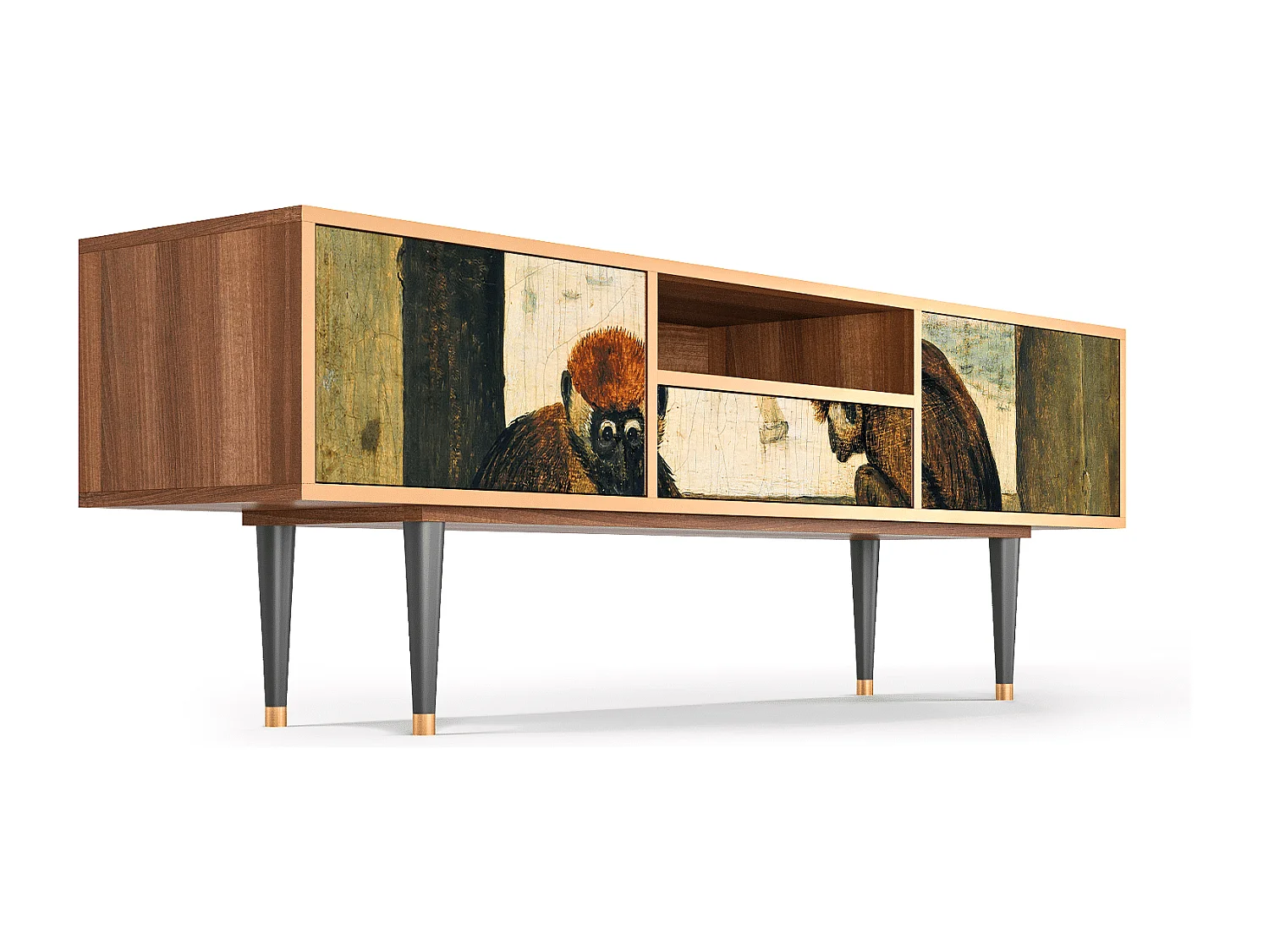 Meuble TV - 170х59х41 cm - T6 - Two Monkeys, Noyer
