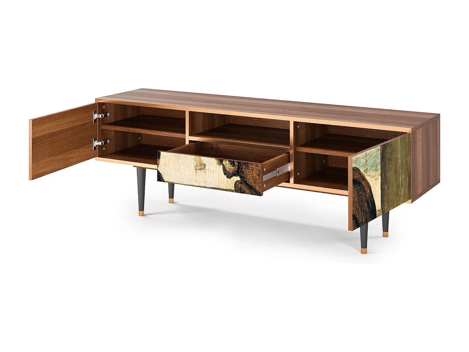 Meuble TV - 170х59х41 cm - T6 - Two Monkeys, Noyer