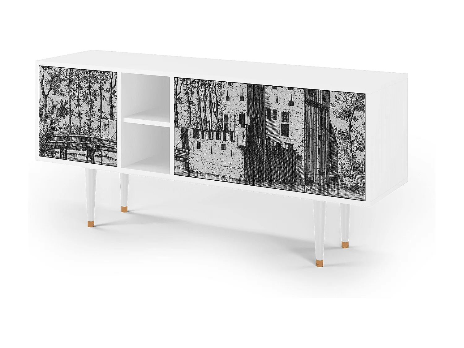 TV-Möbel - 150х69х41 cm - T5 - Castle by Breugel, Weiß