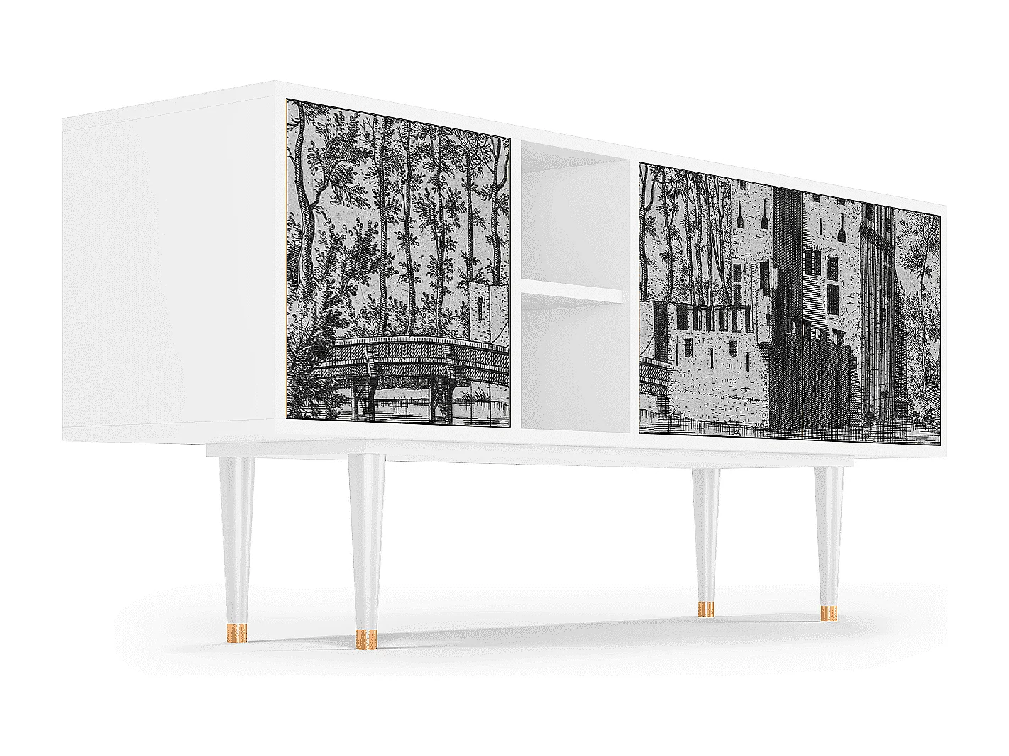 TV-Möbel - 150х69х41 cm - T5 - Castle by Breugel, Weiß