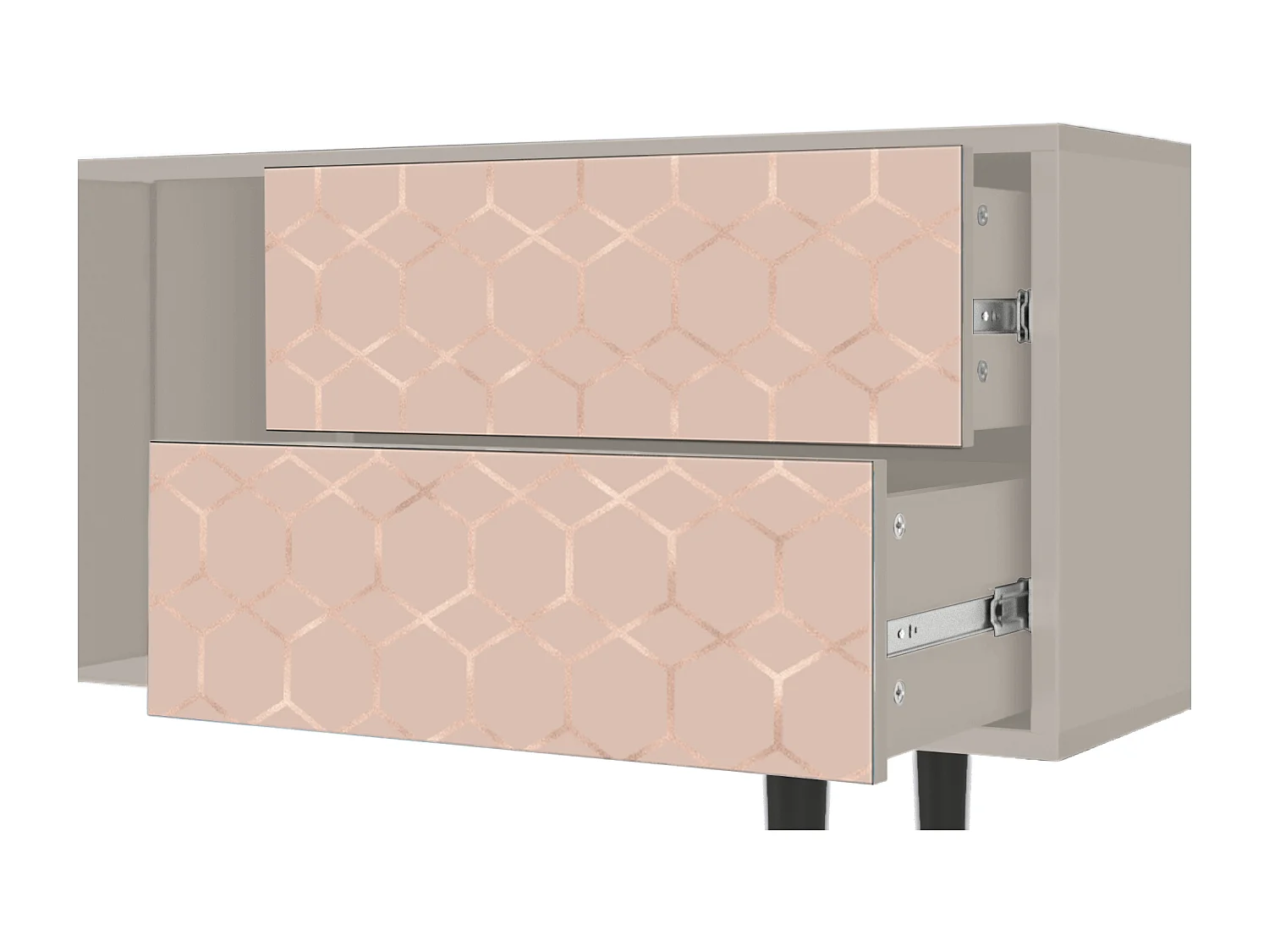 Szafka RTV - 170х69х48 cm - T1 - Rose Honeycomb, Piaskowy