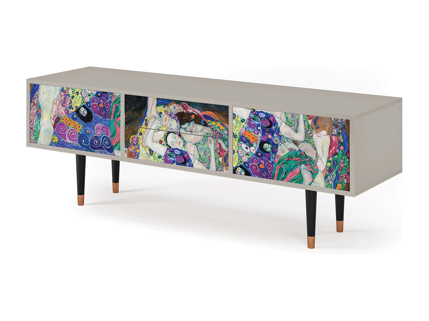 Szafka RTV - 170х59х48 cm - T4 - The Maiden by Klimt, Piaskowy