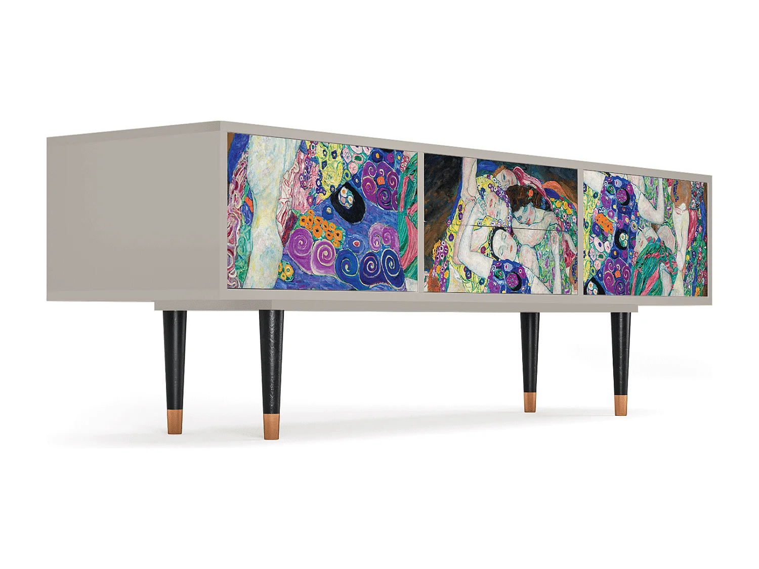 Szafka RTV - 170х59х48 cm - T4 - The Maiden by Klimt, Piaskowy