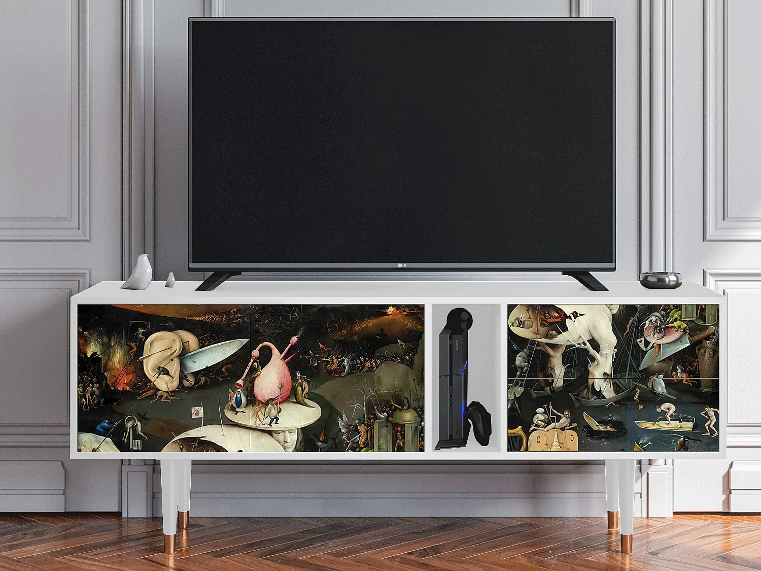 Mobile TV - 170х69х48 cm - T1 - The Garden 2, Bianco