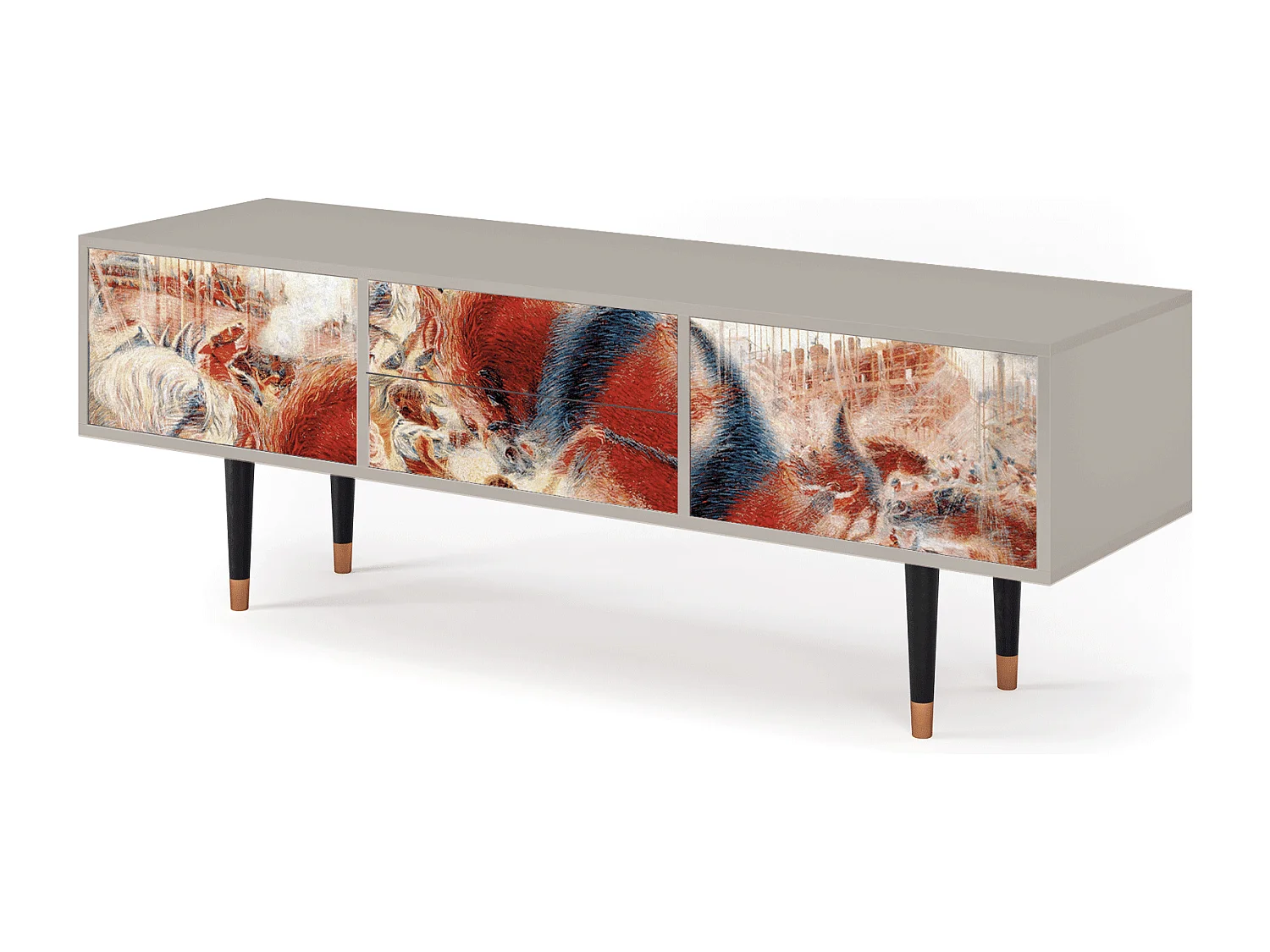 Szafka RTV - 170х59х48 cm - T4 - The City Rises, Piaskowy