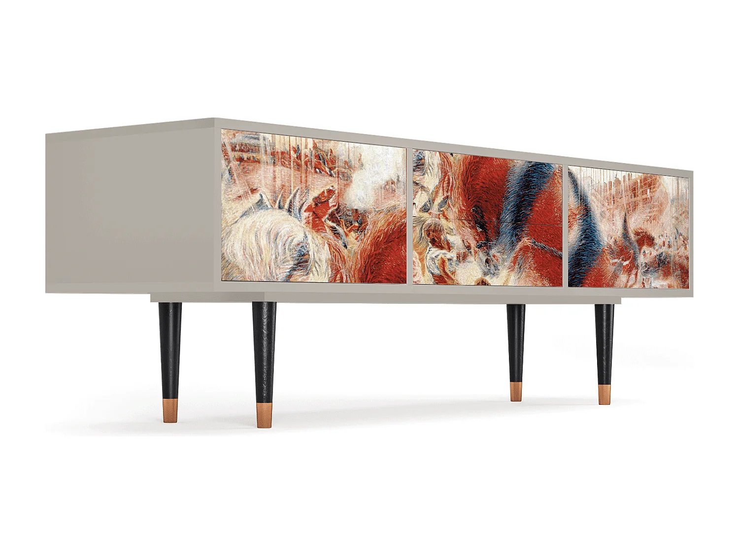 Szafka RTV - 170х59х48 cm - T4 - The City Rises, Piaskowy