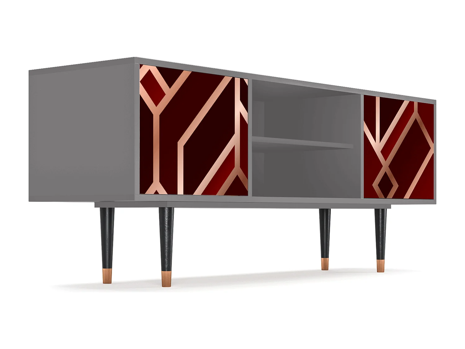 Mueble de TV - 170х69х48 cm - T2 - Velvet 1920's, Gris