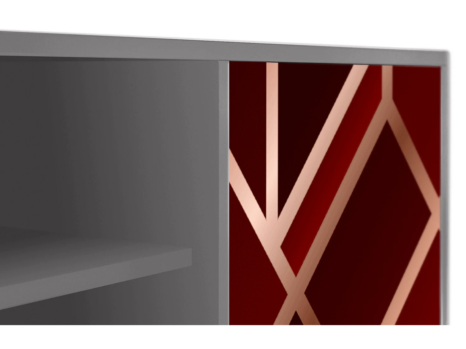 Mueble de TV - 170х69х48 cm - T2 - Velvet 1920's, Gris