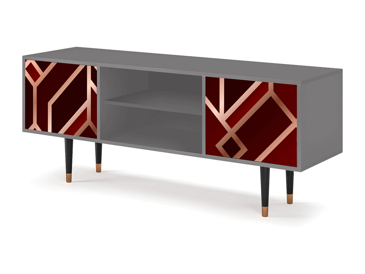 Mobile TV - 170х69х48 cm - T2 - Velvet 1920's, Grigio