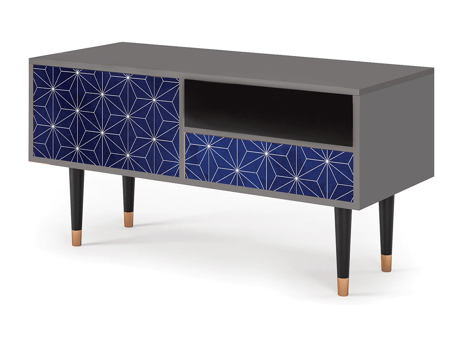 Szafka RTV - 115х59х48 cm - T3 - Milky Way, Szary