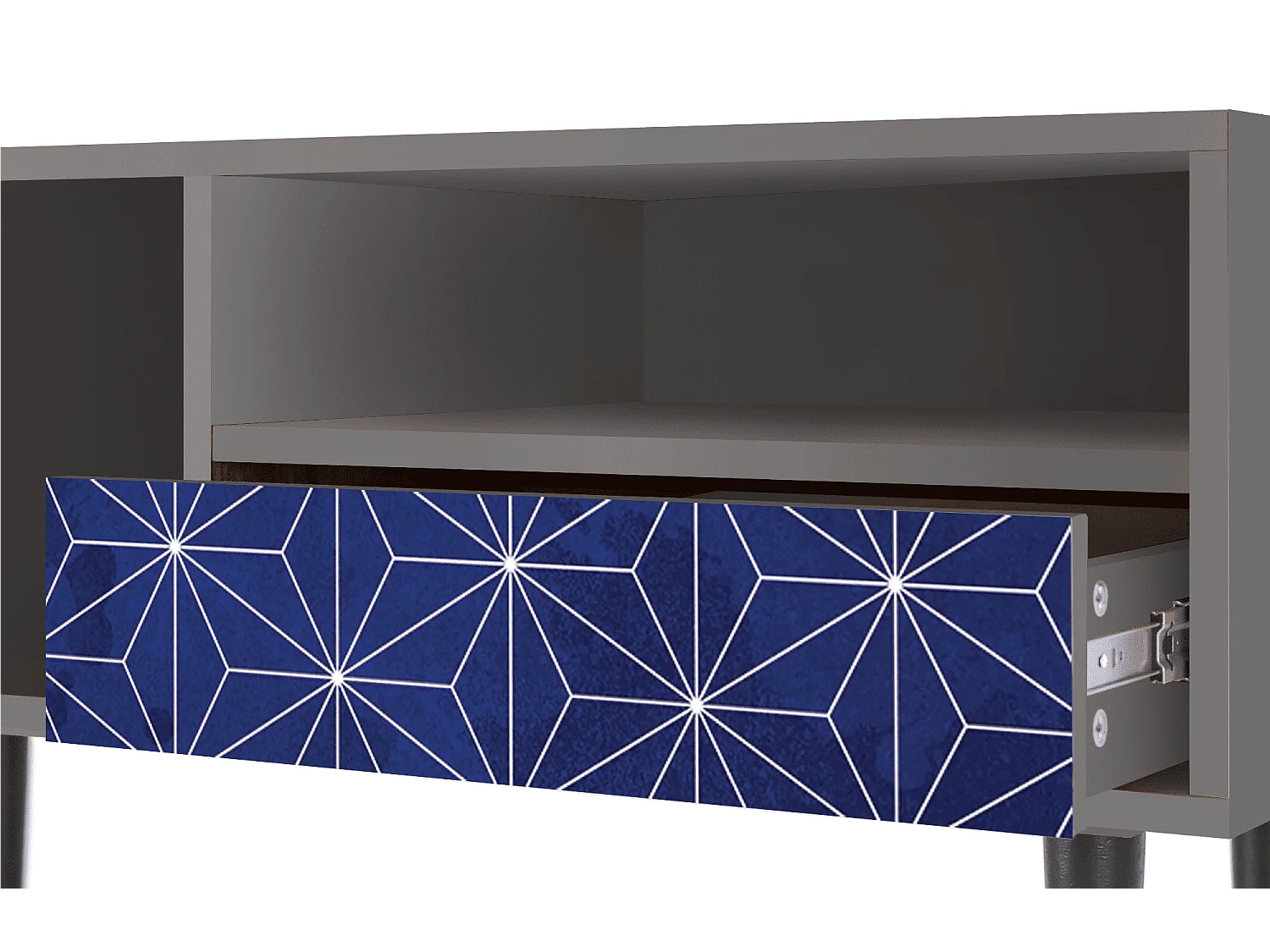 Meuble TV - 115х59х48 cm - T3 - Milky Way, Gris