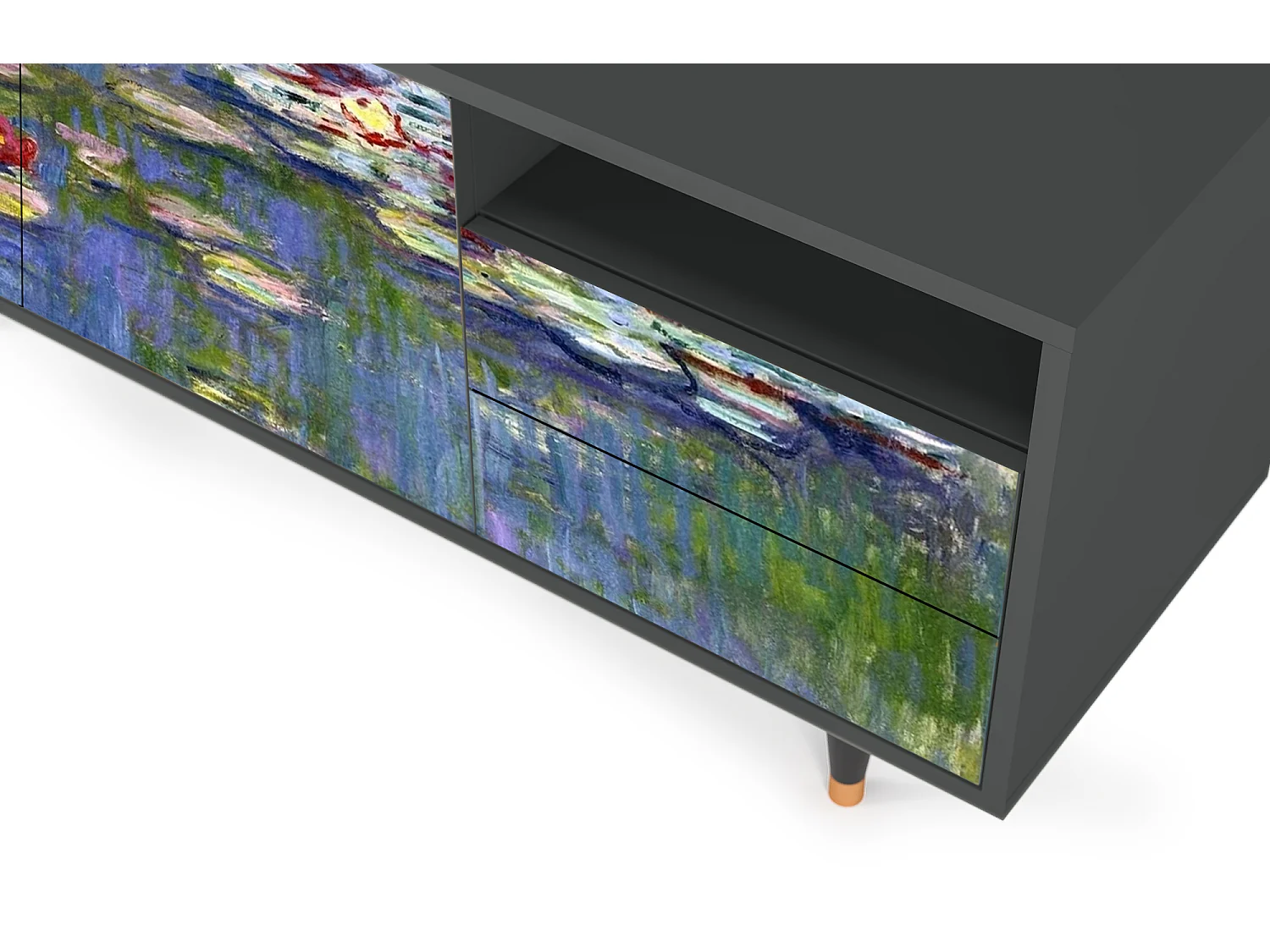 Meuble TV - 125х56х41 cm - T7 - The water lily pond  , Anthracite
