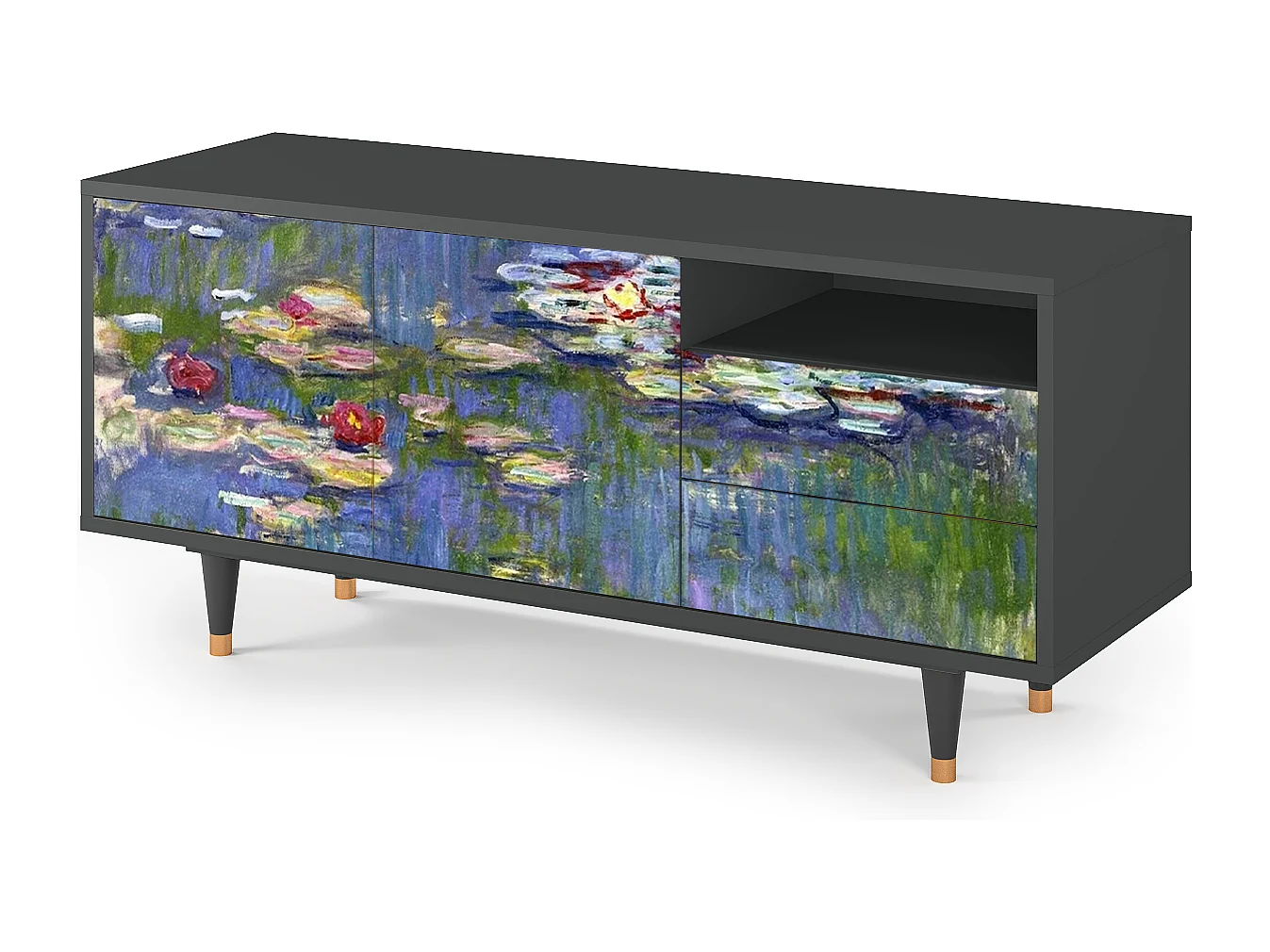 Meuble TV - 125х56х41 cm - T7 - The water lily pond  , Anthracite