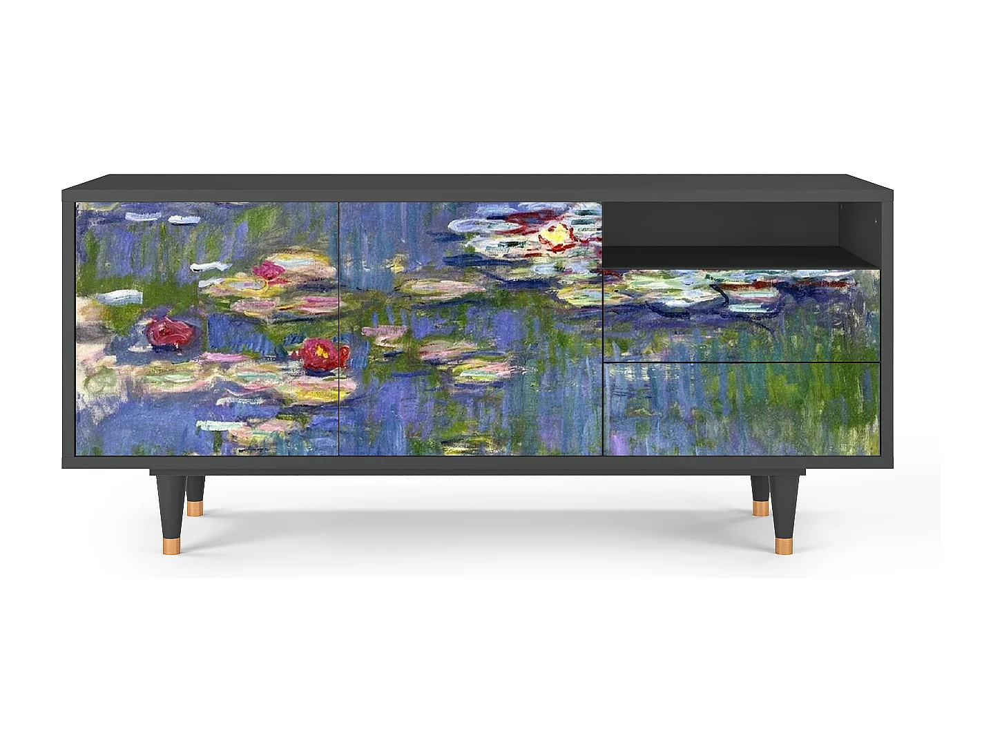 Meuble TV - 125х56х41 cm - T7 - The water lily pond  , Anthracite
