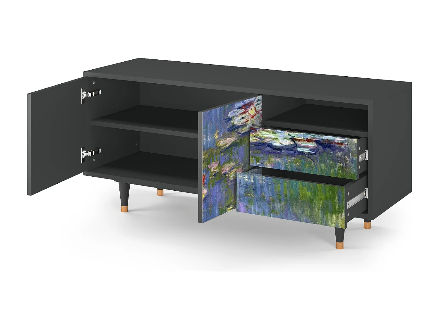 Meuble TV - 125х56х41 cm - T7 - The water lily pond  , Anthracite