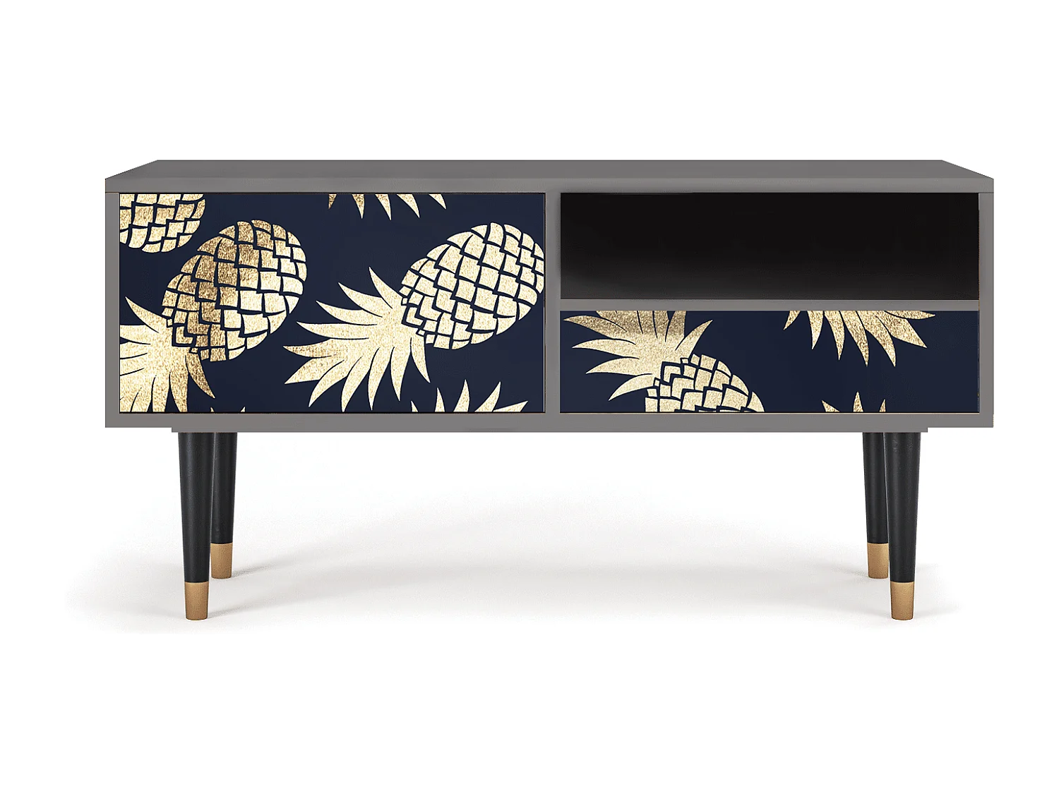 TV-meubel - 115х59х48 cm - T3 - Sunny Pineaple, Grijs