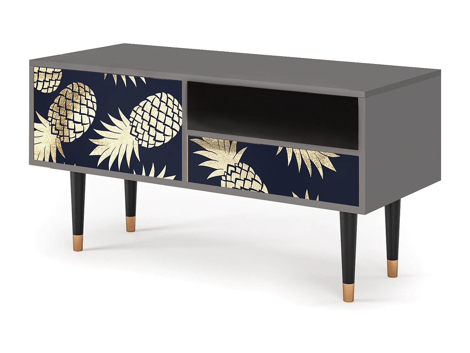 TV-meubel - 115х59х48 cm - T3 - Sunny Pineaple, Grijs