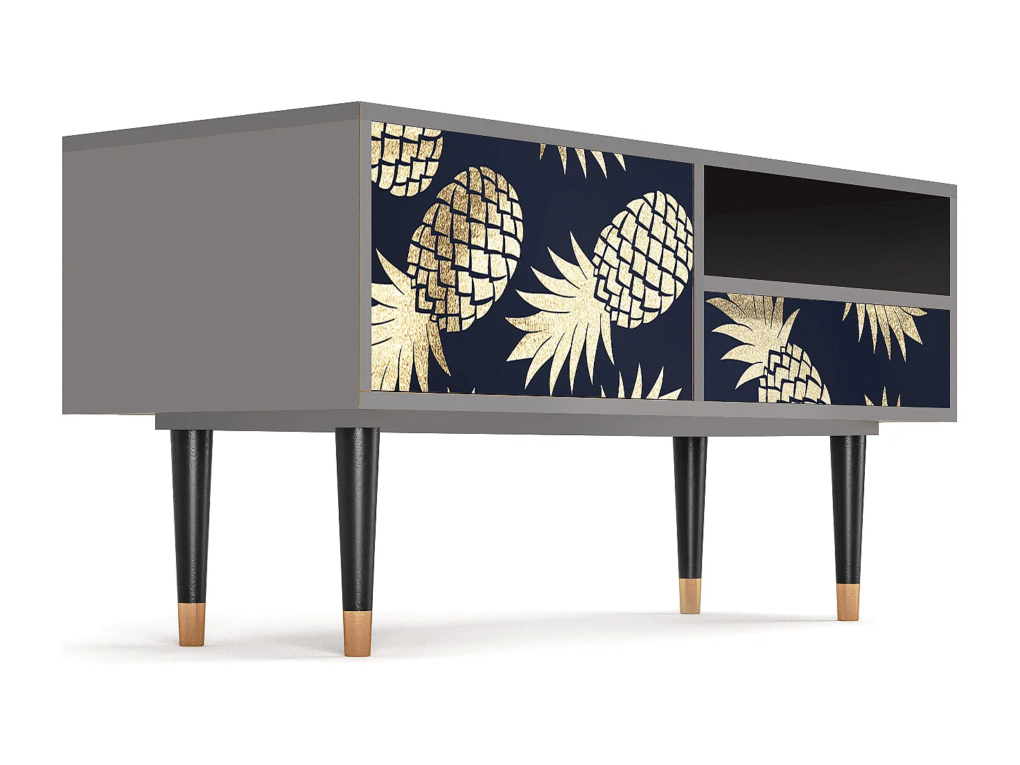 TV-meubel - 115х59х48 cm - T3 - Sunny Pineaple, Grijs