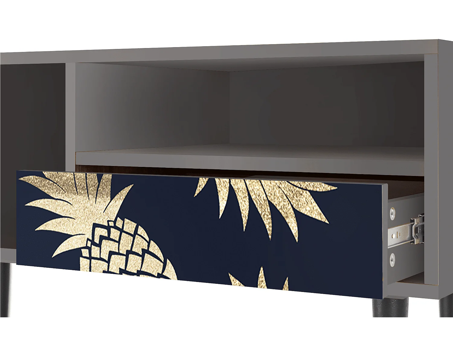 TV-meubel - 115х59х48 cm - T3 - Sunny Pineaple, Grijs