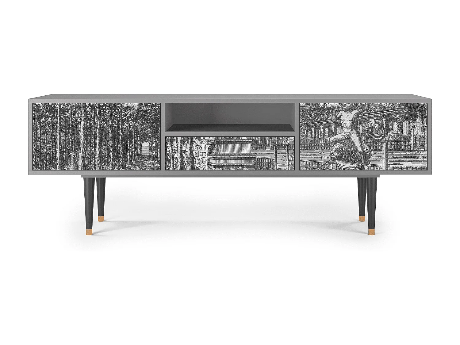 TV-Möbel - 170х59х41 cm - T6 - View of the Piazza, Grau