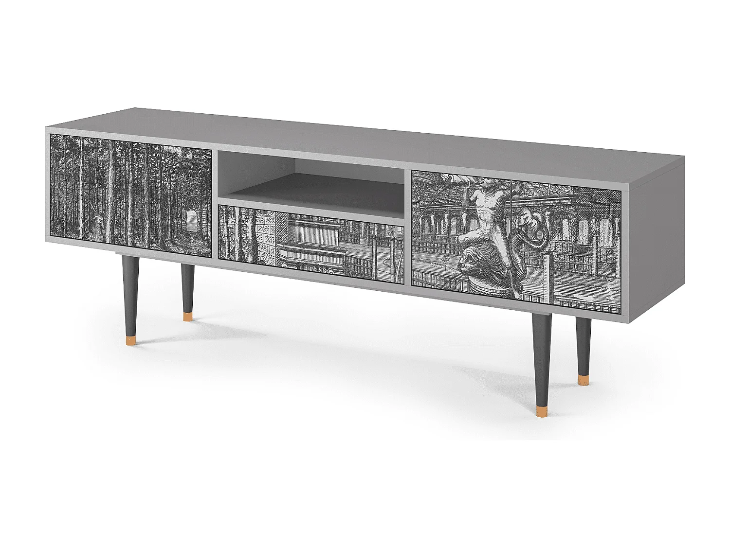 TV-Möbel - 170х59х41 cm - T6 - View of the Piazza, Grau