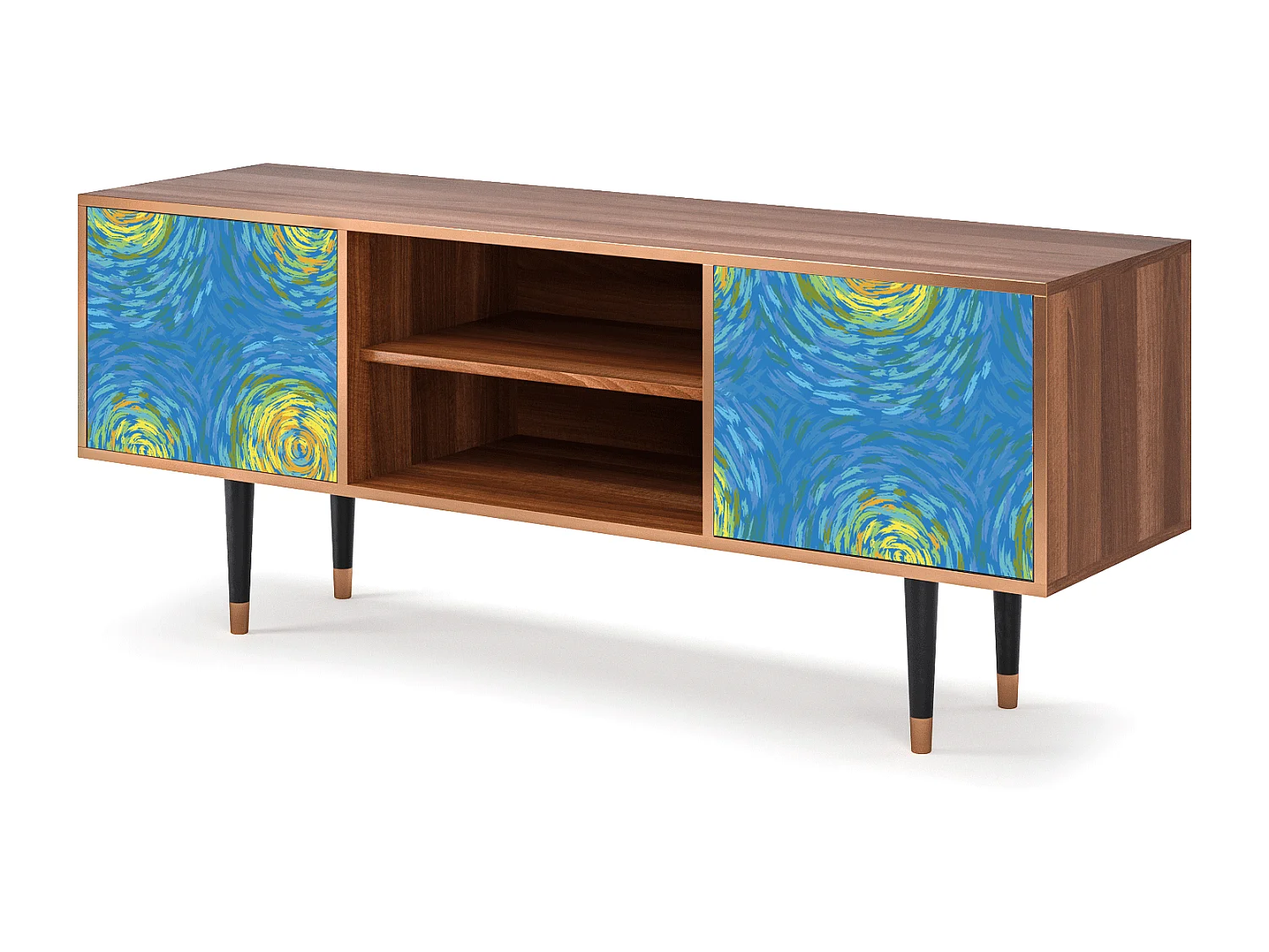 Meuble TV - 170х69х48 cm - T2 - Van Gogh Lights, Noyer