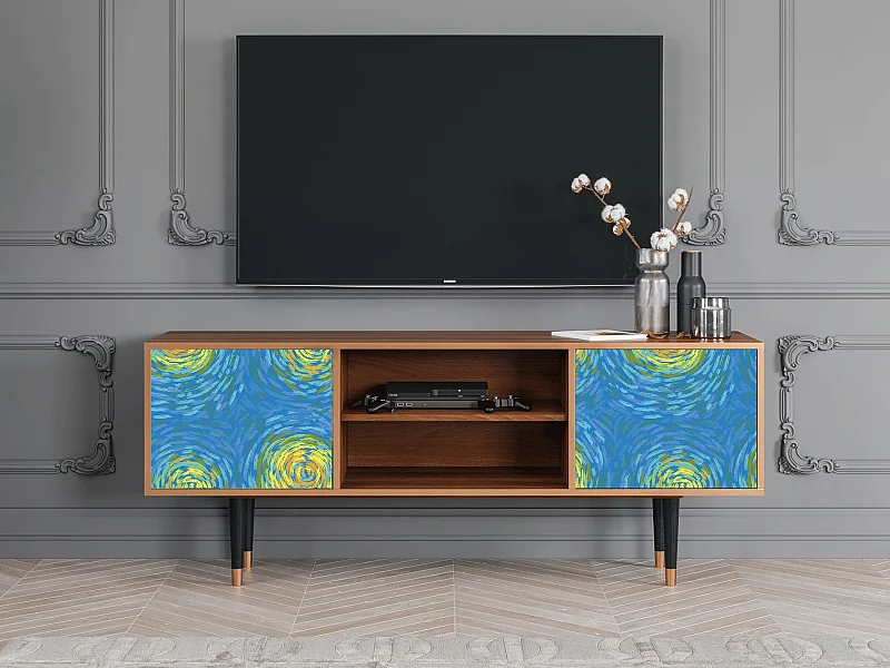 Mobile TV - 170х69х48 cm - T2 - Van Gogh Lights, Noce