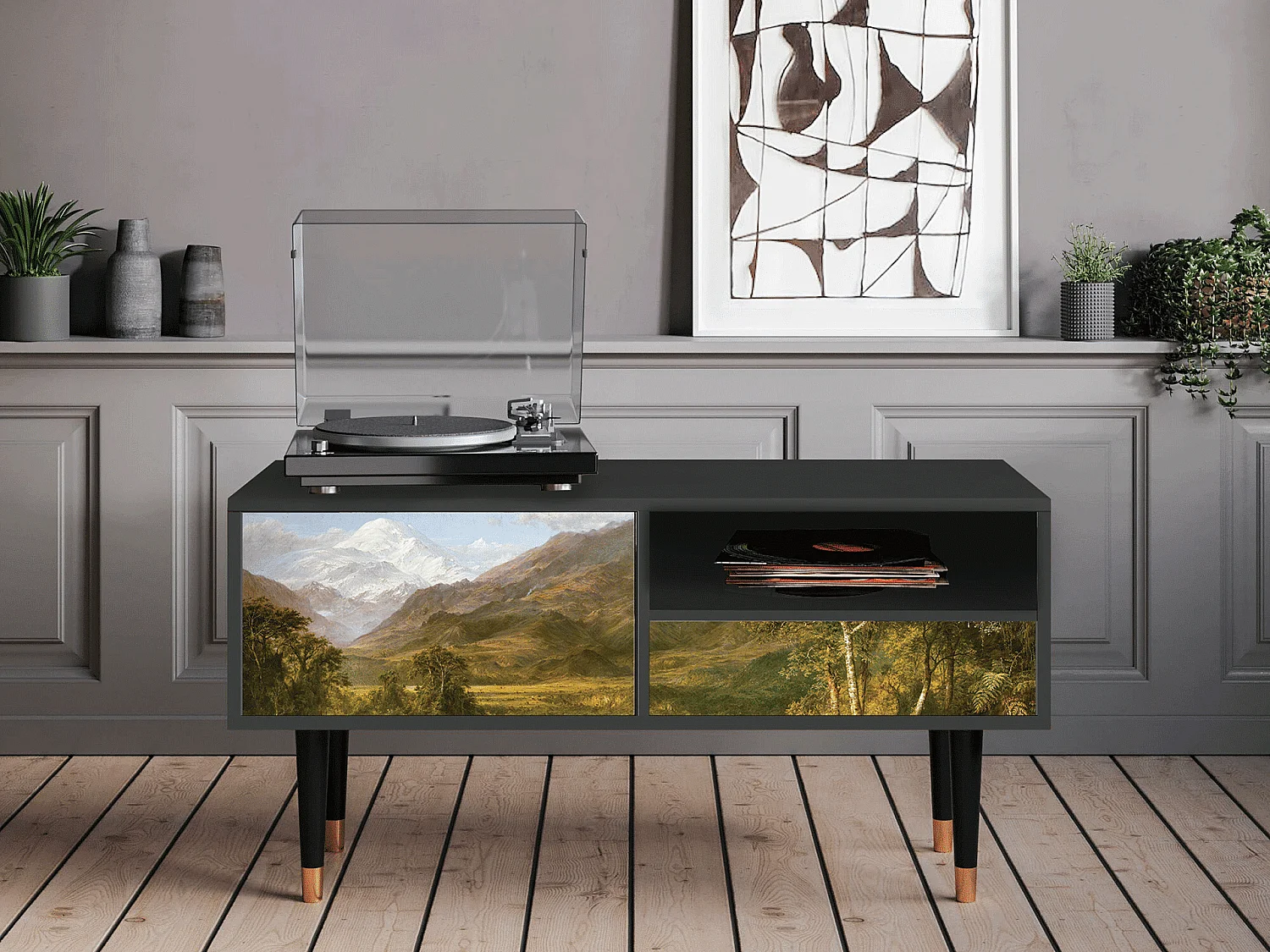 Mobile TV - 115х59х48 cm - T3 - The Heart of the Andes , Antracite