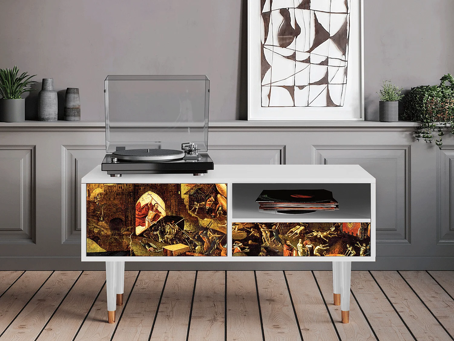 TV-Möbel - 115х59х48 cm - T3 - Christ in Limbo, Weiß