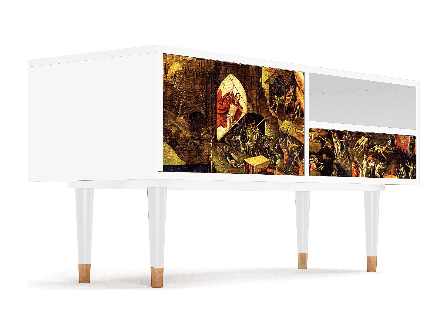 TV-Möbel - 115х59х48 cm - T3 - Christ in Limbo, Weiß