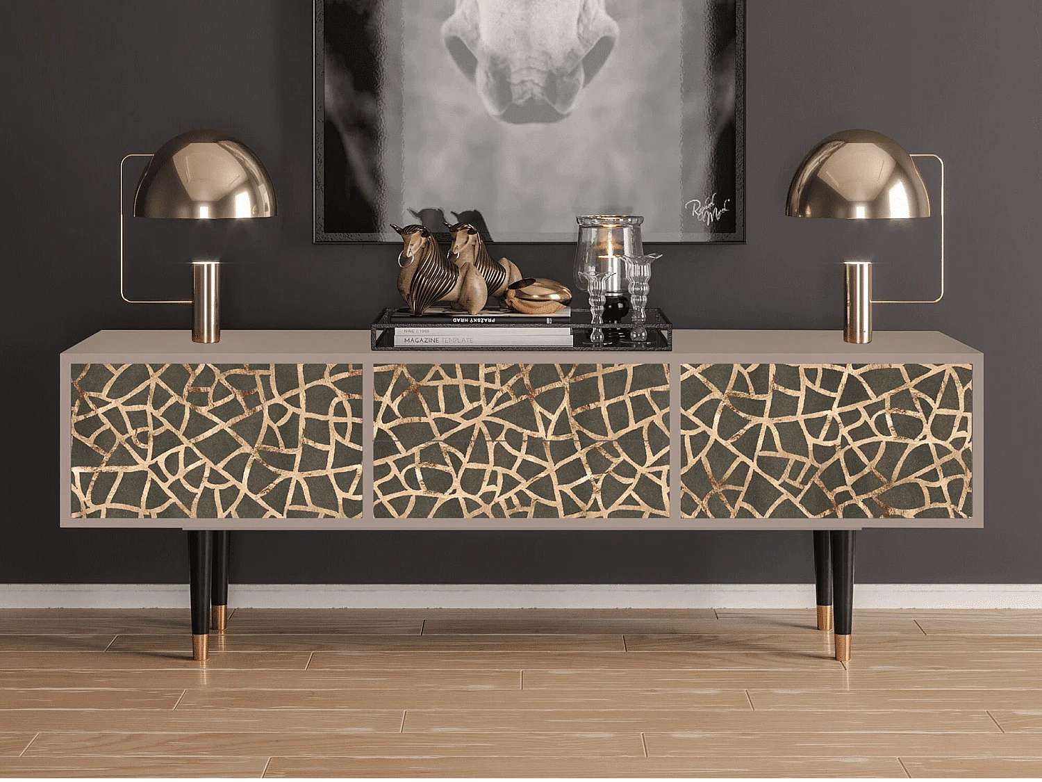 Meuble TV - 170х59х48 cm - T4 - Enlarged Leaf, Latte