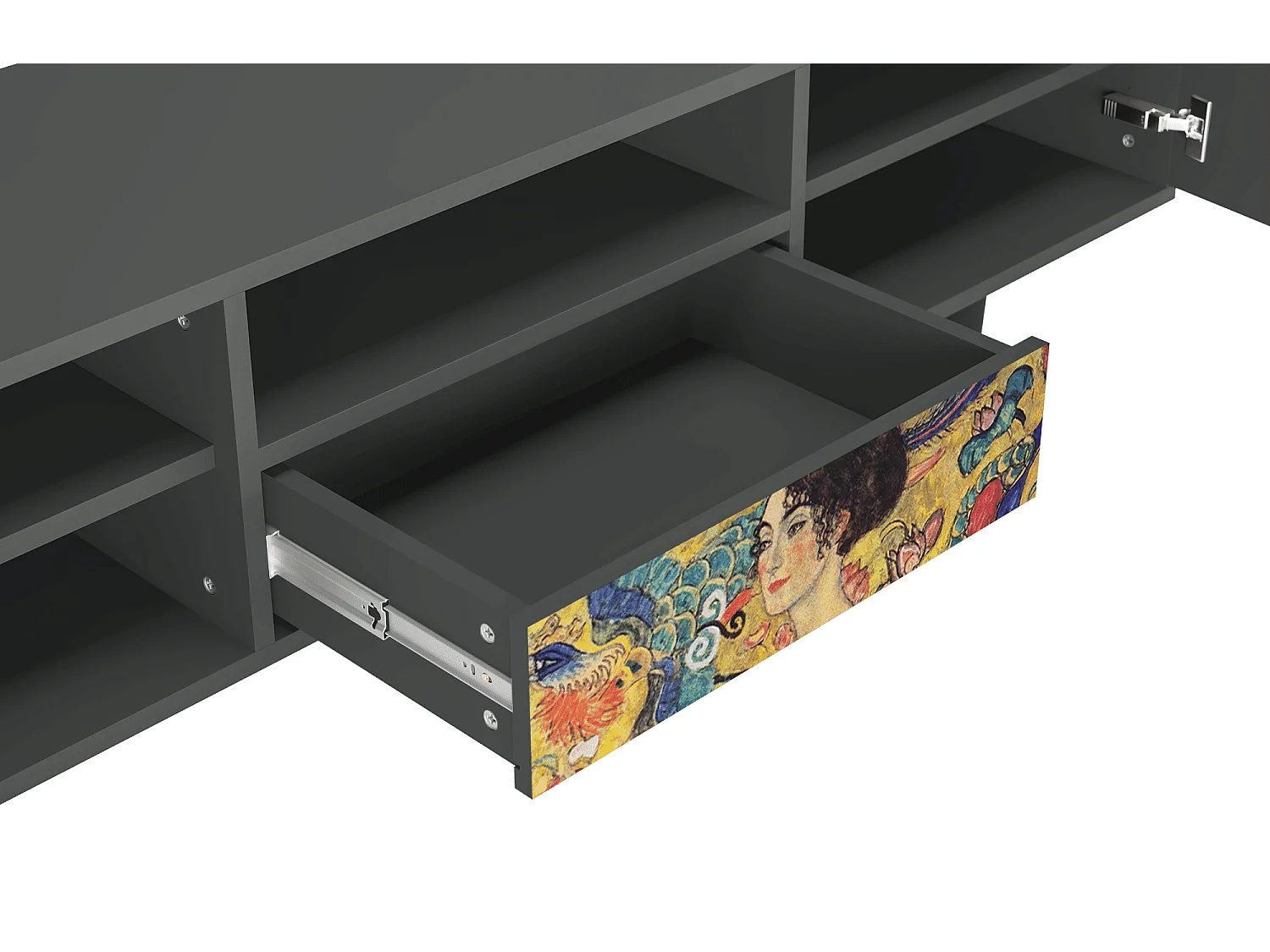 Meuble TV - 170х59х41 cm - T6 - Lady with Fan by Klimt, Anthracite