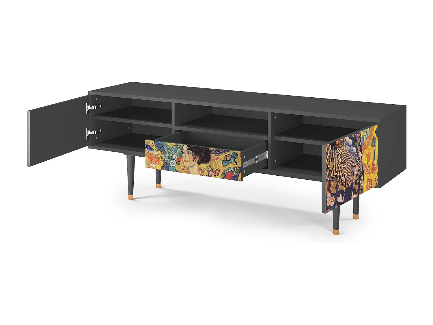 Meuble TV - 170х59х41 cm - T6 - Lady with Fan by Klimt, Anthracite